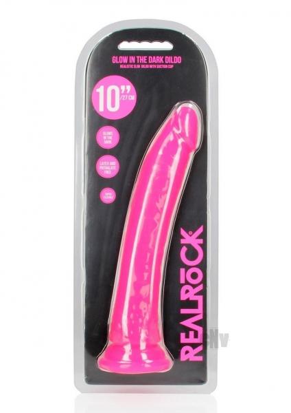 Realrock Slim Dildo 10 Gitd Pink