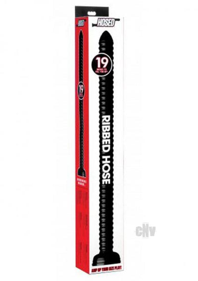 Hosed 19 Inches Ribbed Anal Snake Black Probe