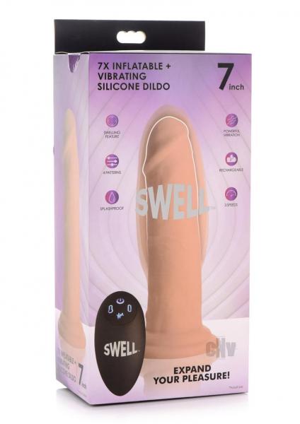 Swell 7x Inflate And Vibe Dildo 7 Vanilla