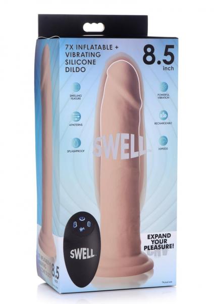 Swell 7x Inflate And Vibe Dildo 8.5 Vanil