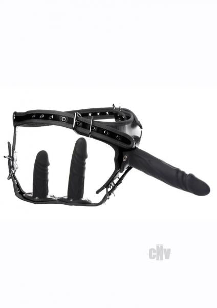 Strict Dbl Pen Strap On Harness Black