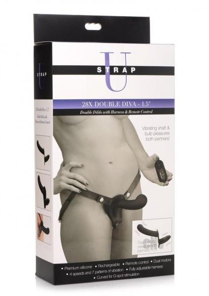 Strap U 28x Dbl Dildo Harness W/rc Black