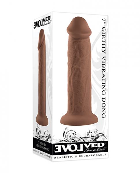 Evolved 7" Girthy Vibrating Dong - Dark