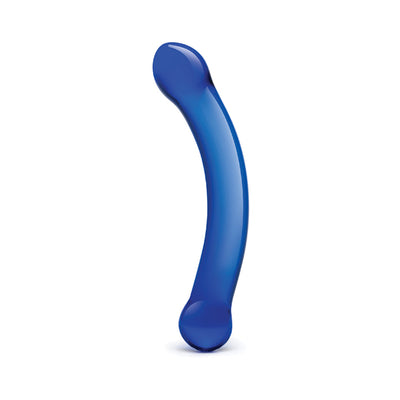 Glas 6 inch blue curved glass G-spot dildo