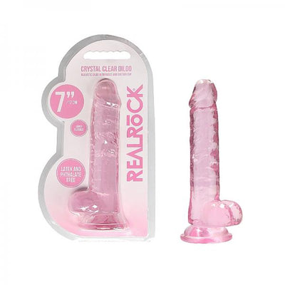 Shots RealRock 7 inch pink realistic dildo with balls