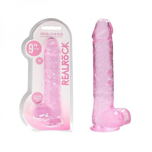 Realrock Realistic Dildo With Balls - 9" Pink