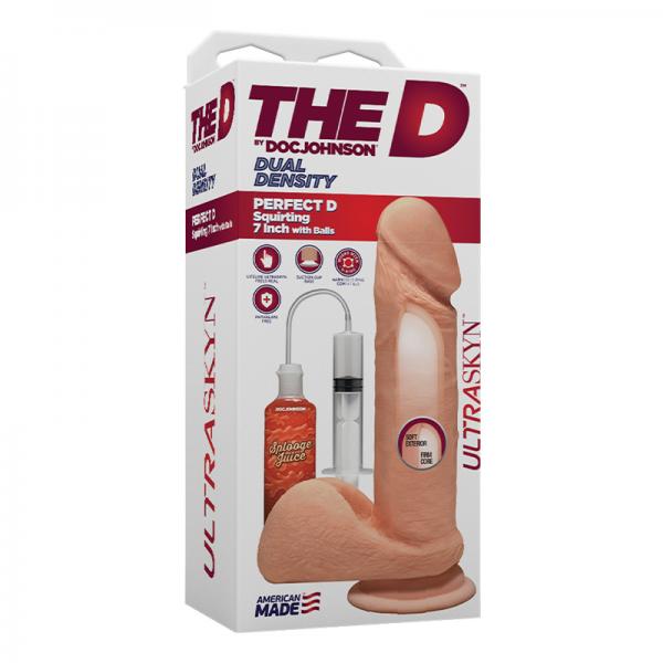 The D Perfect D Squirting 7 In. With Balls Ultraskyn Vanilla