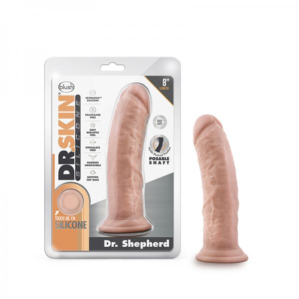 Dr. Skin Dr. Shepherd Dildo With Suction Cup Silicone 8 In. Vanilla