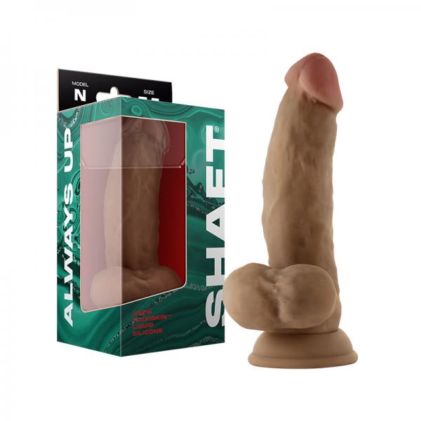 Shaft Model N Liquid Silicone Dong With Balls 7.5 In. Oak