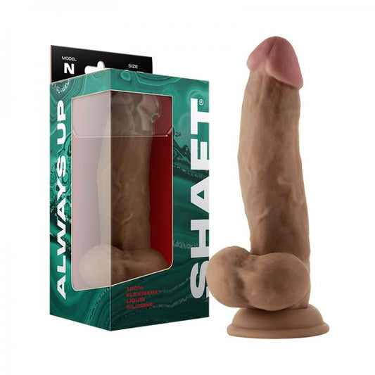 Shaft Model N Liquid Silicone Dong With Balls 8.5 In. Oak