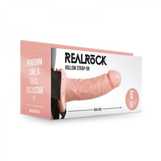 Realrock Hollow Strap-on Without Balls 6 In. Vanilla