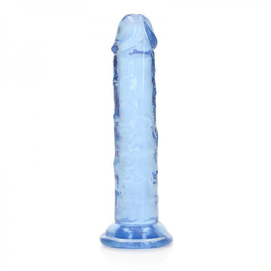 Shots RealRock Crystal Clear 6 inch blue straight dildo
