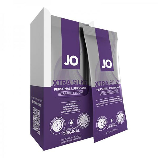 Jo Silicone Xtra Silky Lubricant Foils 12-piece Display 0.34 Oz.