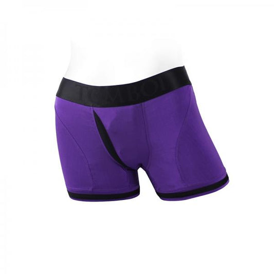 Spareparts Tomboii Nylon Boxer Briefs Harness Purple/black Size 5xl