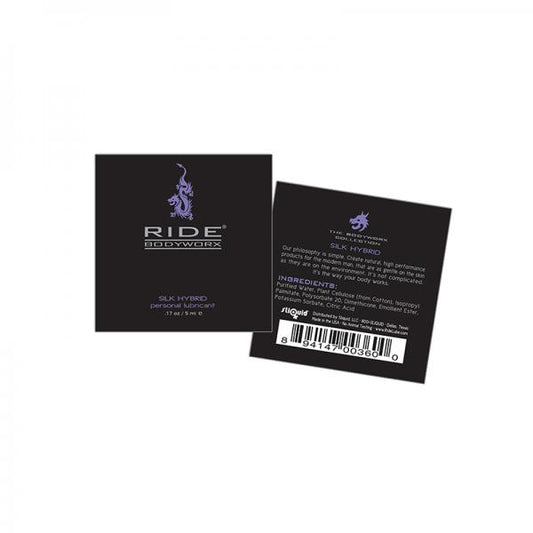 Ride Bodyworx Silk Hybrid Lubricant 0.17 Oz. Pillow Packs (200 Per Bag)