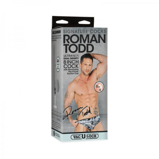 Signature Cocks Roman Todd Ultraskyn Cock With Removable Vac-u-lock Suction Cup 8in Vanilla