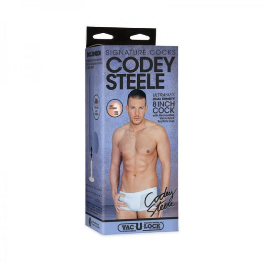 Signature Cocks Codey Steele Ultraskyn Cock With Removable Vac-u-lock Suction Cup 8in Vanilla