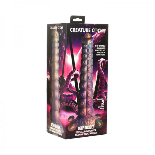 Deep Invader Tentacle Ovipositor Silicone Dildo With Eggs