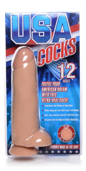 USA Cocks - Huge 12" Ultra Real Dual Layer Suction Cup Dildo