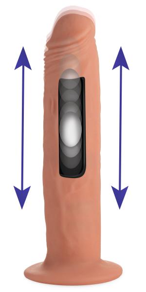 Kinetic Thumping 7X Remote Control Dildo Beige Large