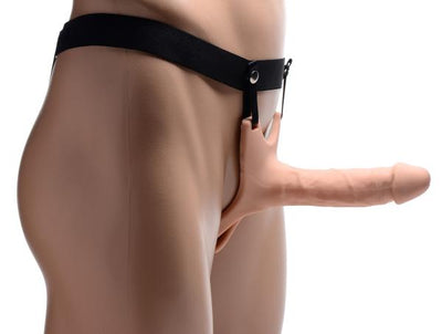 Size Matters flesh hollow silicone strap-on dildo