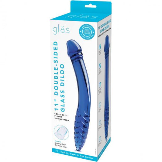 Glas 11 inch double sided glass G-spot and P-spot dildo