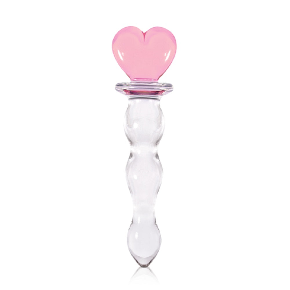 Crystal Heart Of Glass Wand and Vase - Pink