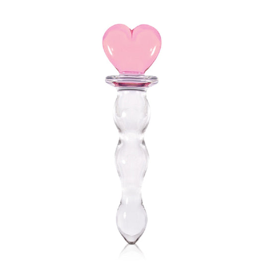 Crystal Heart Of Glass Wand and Vase - Pink