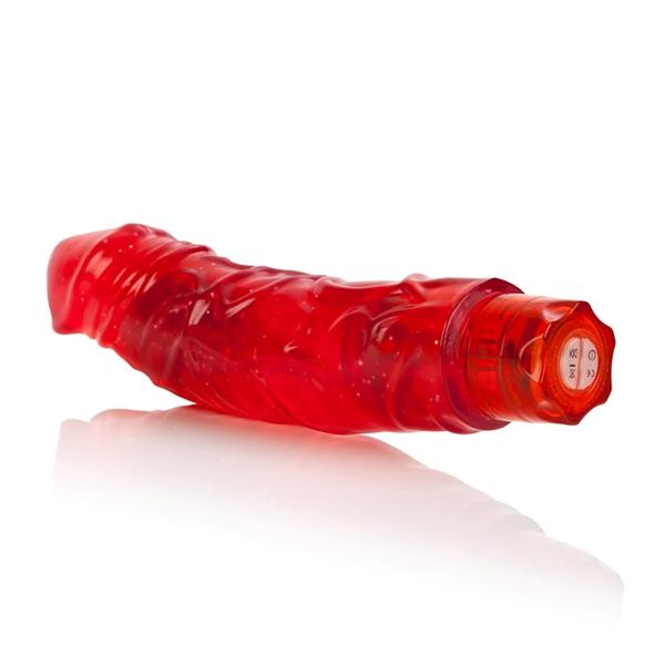 Love Vibes Big Boy Lover Vibrating 8.25" Dildo - Red - bottom view