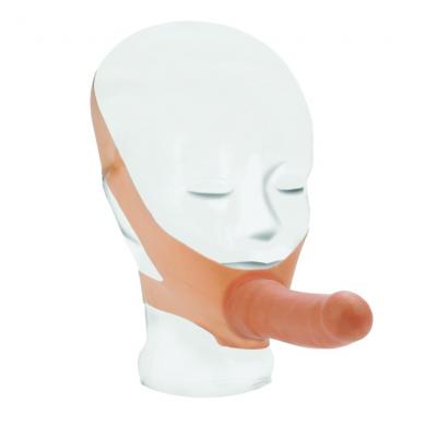 Original Accommodator 5 inch beige latex chin dildo