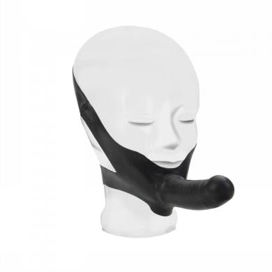 The Original Accommodator Latex Chin Dildo - Black