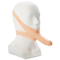 Original Accommodator Latex Chin Dildo - 5" Beige on mannequin