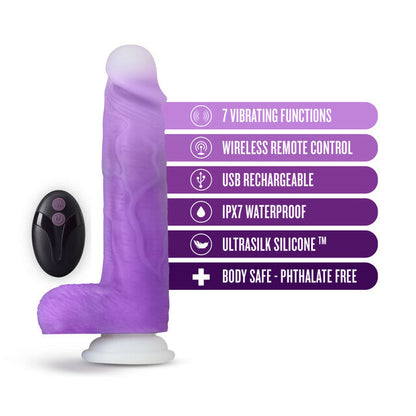 Neo Elite - Encore - 8-inch Vibrating Dildo - Purple